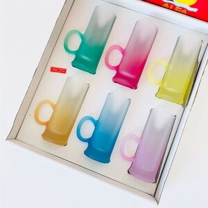 Vintage Alfa Line Cristallerie Shot Glass Set - Frosted - Made in Italy